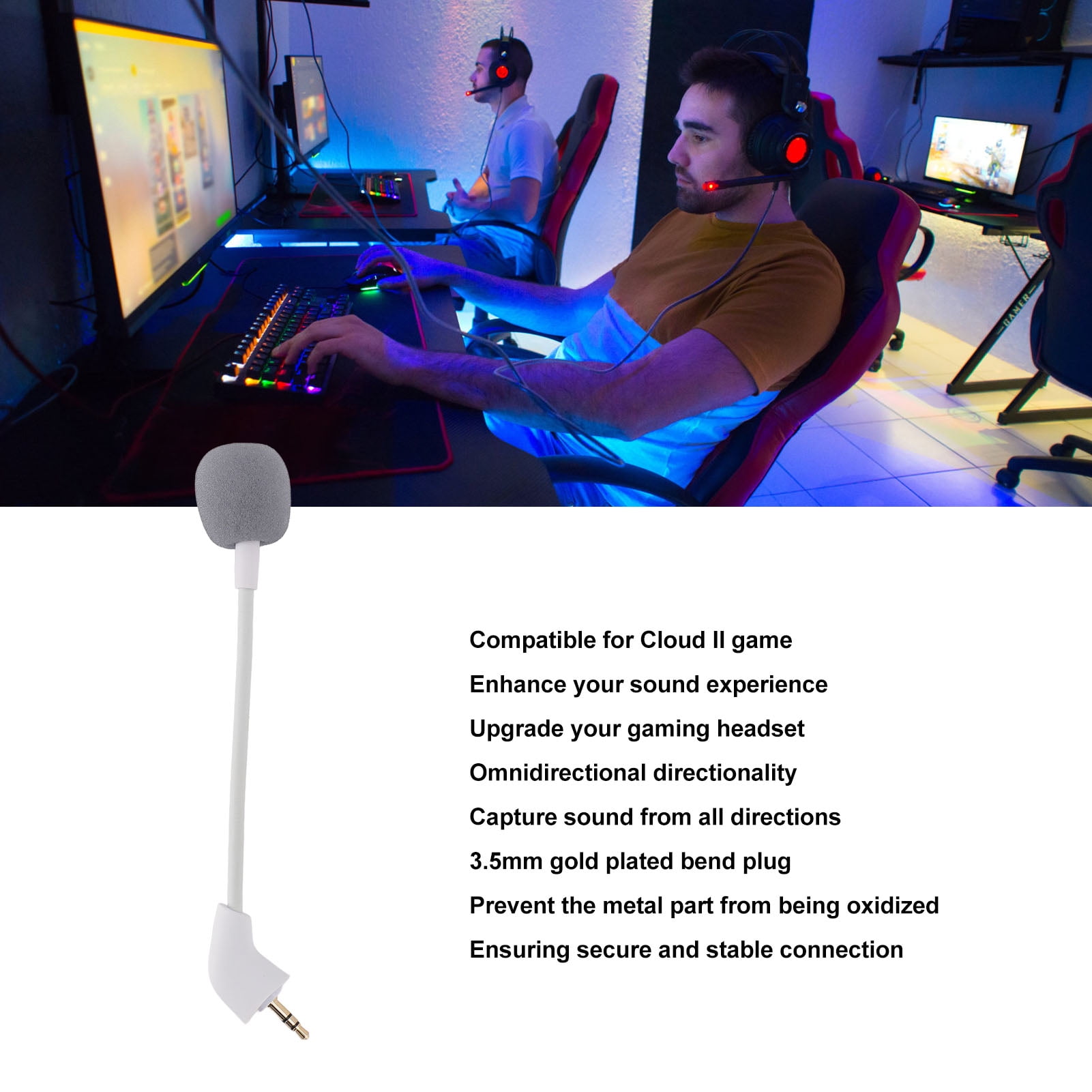 Microphone, 360 Degrees Rotating Mic Replacement Omnidirectional