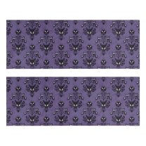 Kitchen Rugs Sets Of 2,Purple Gothic Bat Pattern Anti Fatigue Kitchen Mat Rugs Non Slip Washable,Decorative Kitchen Floor Mats for Kitchen,Sink,Laundry,17"X47"