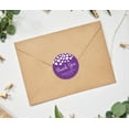 thumbnail image 2 of Darling Souvenir Round 45 Pieces Hearts Thank You Stickers Wedding Personalized Bride Groom Names And Date Envelope Seals-Violet, 2 of 4