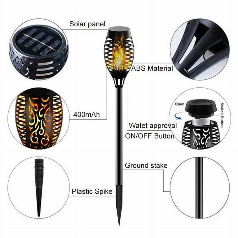 VicTsing 1Pcs IP65 Waterproof Solar Path Torches Lights Dancing Flame Garden Lights Outdoor Landscape Decoration for Patio Garden Path Yard Wedding Party VicTsing 1Pcs IP65 Waterproof Solar Path Torches Lights Dancing Flame Garden Lights Outdoor Landscape Decoration for Patio Garden Path Yard Wedding Party