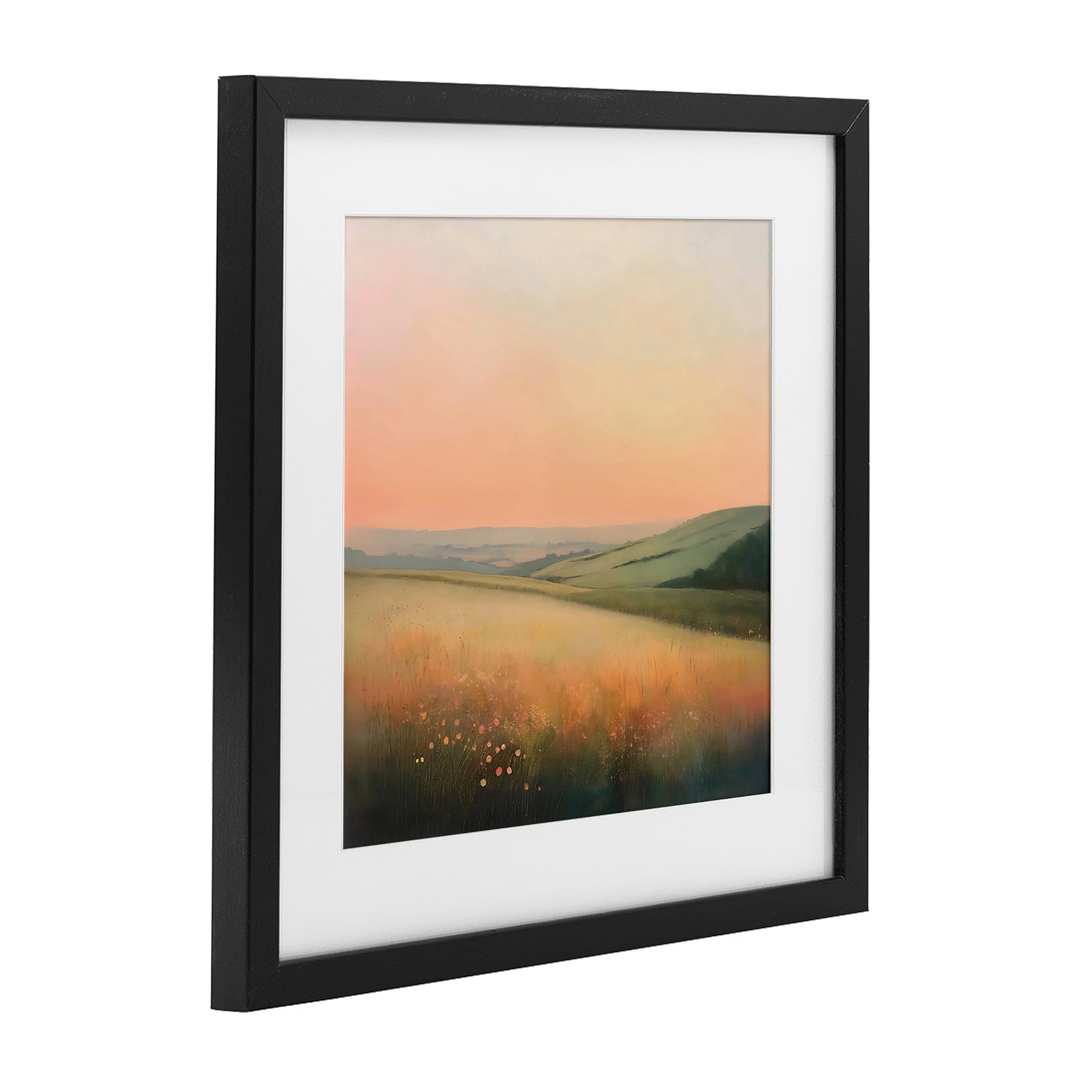 Stupell Industries Sun Coming Up Over Meadow Black Framed Print Under Glass, design by Creative Studio