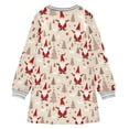 thumbnail image 6 of Girls' long-sleeved dress Christmas Tree Gnome Reindeer Girls' A-line dress with ribbed cuffs Soft and comfortable, 6 of 6