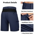 thumbnail image 2 of TACVASEN Mens Quick Dry Water Resistant Outdoor Golf Hiking Shorts Lightweight Breathable Strech Ripstop Cargo Work Shorts with Multi-Pockets, Navy, 38, 2 of 6