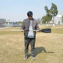 KHBUAB 1Pcs Kayak Paddle Detachable Aluminum Alloy Black 130 x 15 x 2cm