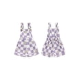 thumbnail image 2 of Suealasg Kids Girls Suspender Shorts Toddler One Piece Jumpsuit Sleeveless Checkerboard Floral Print Rompers Overalls 0-6 Years Little Girls Summer Playsuit Clothes, 2 of 9