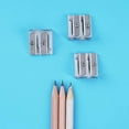 thumbnail image 3 of 12 Pack 2 Holes Pencil Sharpener, Metal Pencil Sharpener, Pencil Sharpener for Kids, Pencil Sharpener Handheld, Silver, 3 of 6
