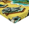 thumbnail image 2 of Ambesonne Funny Animals Fitted Sheet, Happy Leisure Day, Full Size, Yellow Aqua Green, 2 of 3