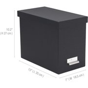 Bigso John Fiberboard Label Frame Desktop File Storage Box | Dark Grey
