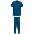thumbnail image 4 of LYMAYTER Women Nurse Uniform V-Neck Female Medical Uniform Solid Color Medical Uniform Set Easy Care Uniforms S-2XL, 4 of 7