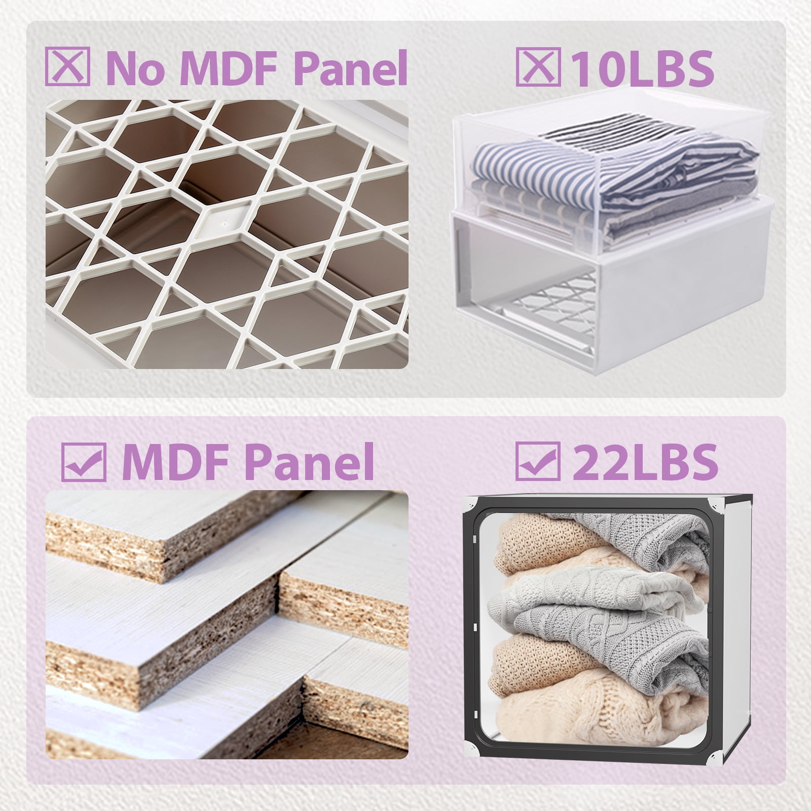 13.6"x12"x12" 4 pcs Home Storage Cabinet with Folding and Combination Function,White