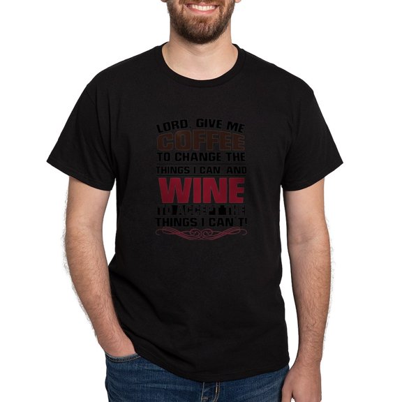 CafePress - Coffee And Wine Dark T Shirt - Men's Classic Graphic Cotton T-Shirt