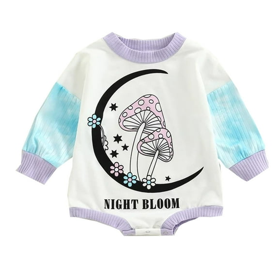 Fathers Day Onsies0-3 Months 9 Month Old Baby Boy Clothes Babys Girls Boys Winter Long Sleeved Romper Bodysuit Clothes Cartoon Print Patchwork Color Flower Moon Mushroom Preemie Baby Shirt