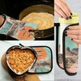 thumbnail image 5 of Yayeee Oven Mitts and Pot Holder Set of 2 Heat Resistant Kitchen Gloves Baking Hot Pad, Retro UFO, 5 of 5