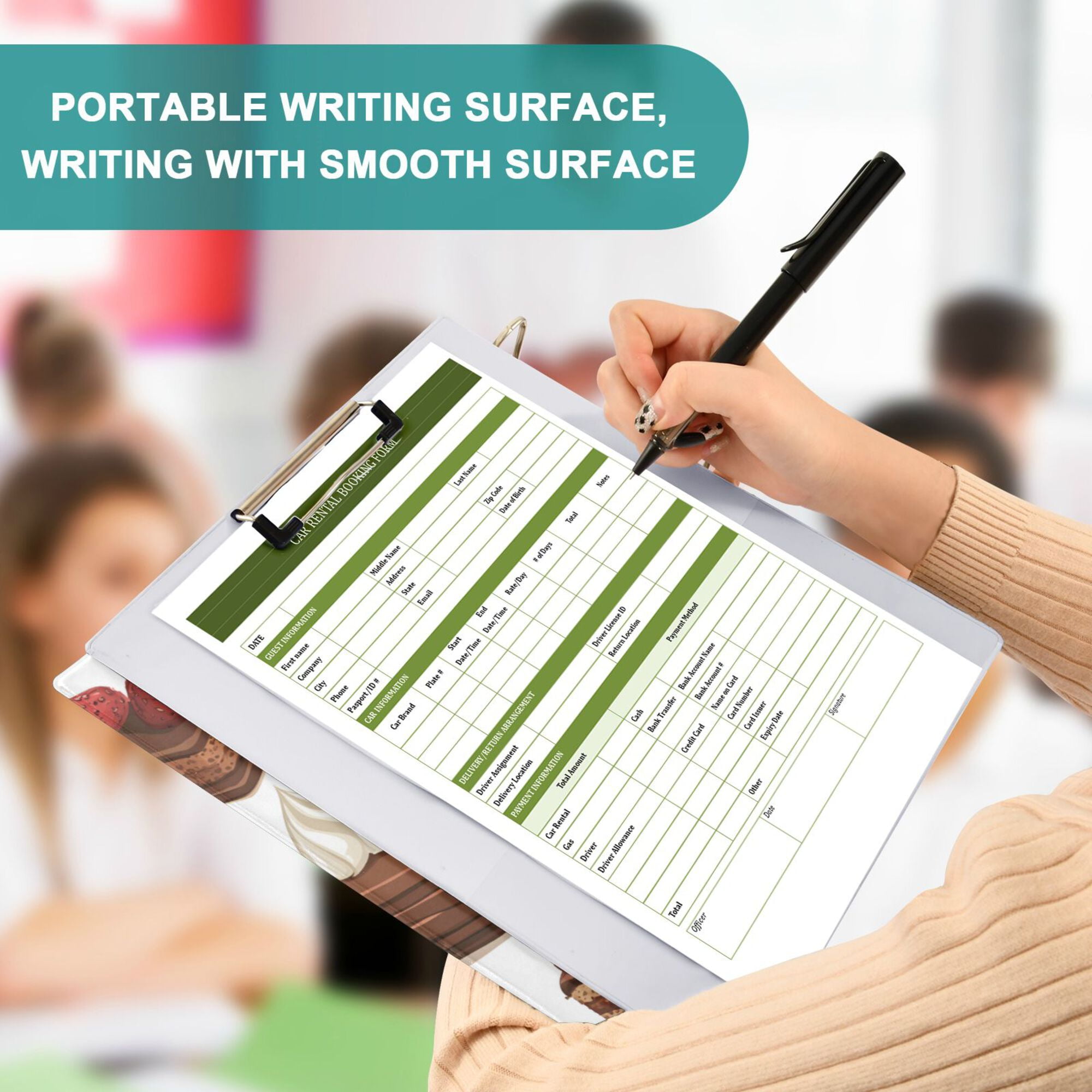 FORMRS 3 Ring Binder with Pockets 1.5" D-Rings Clip Board 200 Sheets Capacity, White Sweet Cakes