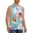 thumbnail image 2 of Uemuo Cactus Pattern Men's Sleeveless T-Shirt,Muscle Athletic Tank Top, Moisture-wicking Quick-dry Breathable Classic Tee Top for Gym Run Outdoor Sports-Small, 2 of 8