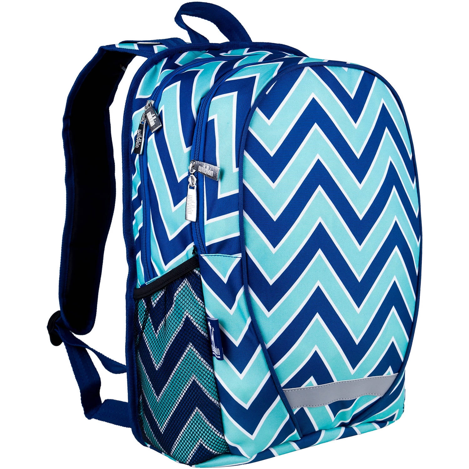 Wildkin Chevron Blue 18 Inch Kids Backpack for Boys and Girls