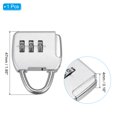 thumbnail image 2 of Candado de combinación de 3 dígitos Uxcell, cable de seguridad de acero de 6.5 pies, candado de cadena de viaje, plateado, 2 of 7