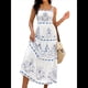 thumbnail image 3 of Vestido de Verano Sin Mangas con Estampado Floral y Escote en V para Mujer Azul L, 3 of 9