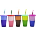 thumbnail image 4 of Color changing stadium cup 24 oz,4 colors of plastic cup Variable color cup Reusable plastic cup Color changing cup Plastic cup with cover and straw,Set of 4, 4 of 8