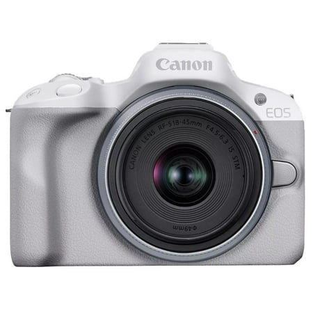 UPC: 0013803351491 | Canon EOS R50 Mirrorless Camera with RF-S 18-45mm f/4.5-6.3 IS STM Lens (White)