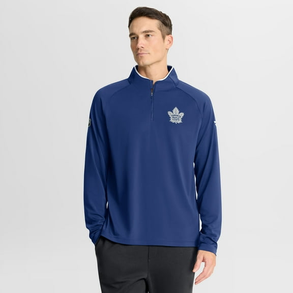Men's Fanatics Blue Toronto Maple Leafs Authentic Pro Rink Training Quarter-Zip Pullover