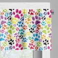 thumbnail image 3 of Ambesonne Colorful Valance Pack of 2, Cartoon Dog Paw Traces, 54"X18", Purple Blue Green, 3 of 5