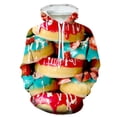 thumbnail image 3 of Sudadera con capucha de manga larga para hombre con estampado 3D de filetes, ensaladas, patatas fritas y comida, con estampado de hamburguesas, informal, 3 of 5