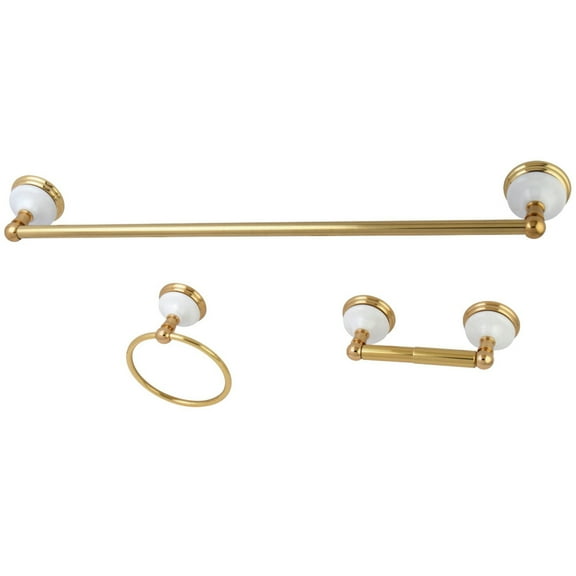 Kingston Brass BAK111148PB Victorian 3-Piece Bathroom Hardware, Polished Brass