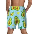 thumbnail image 3 of Kdxio Cartoon Avocado Print Men'S Swim Trunks With Compression Liner 7 Inch Inseam Quick Dry Swim Shorts, 3 of 7