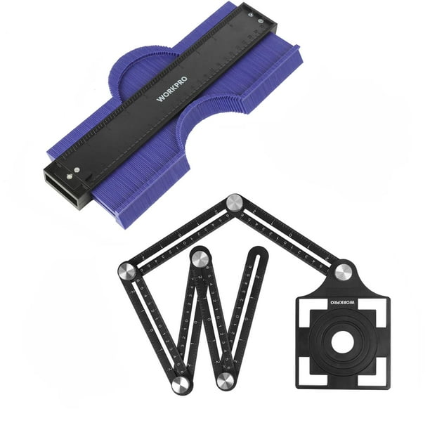 Kit combinado: medidor de contorno y regla angular WORKPRO