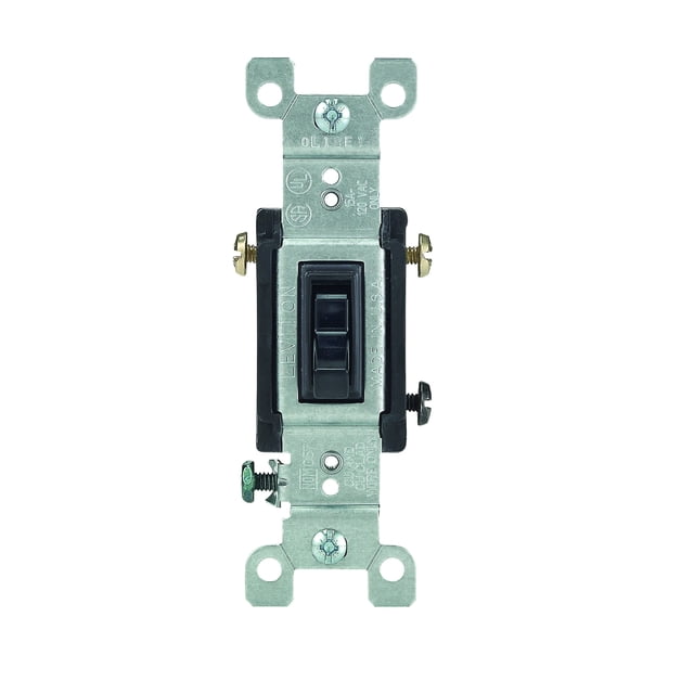 Interruptor Leviton de 15 amperios, 120 V, 3 vías, silencioso, negro