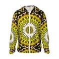 thumbnail image 2 of Uemuo Yellow Mandala Pattern Women's Full Zip UPF 50+ Sun Protection Hoodie Jacket Long Sleeve Sun Shirt Hiking Outdoor Performance with Pockets-, 2 of 9