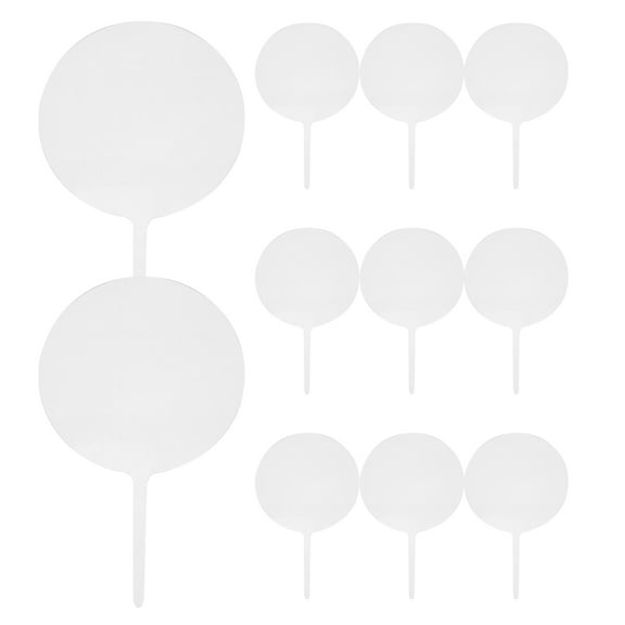 UPKOCH DIY Acrylic Cupcake Toppers for Party Decoration White Blank Cake Decorations 15pcs
