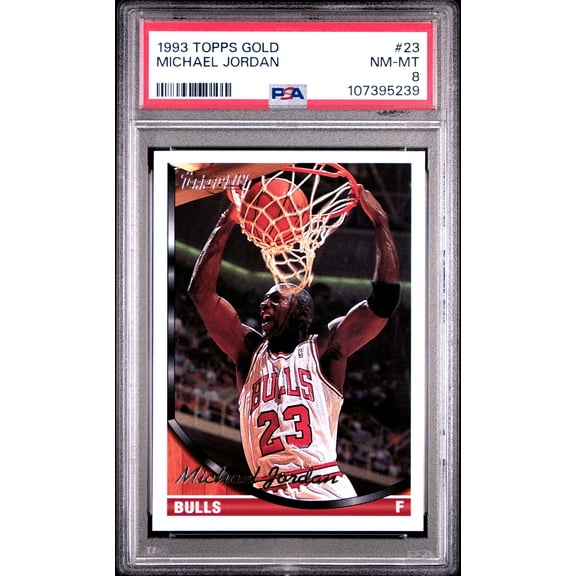 Michael Jordan 1993 Topps Gold Basketball Card #23 Graded PSA 8 Cert # 107395239