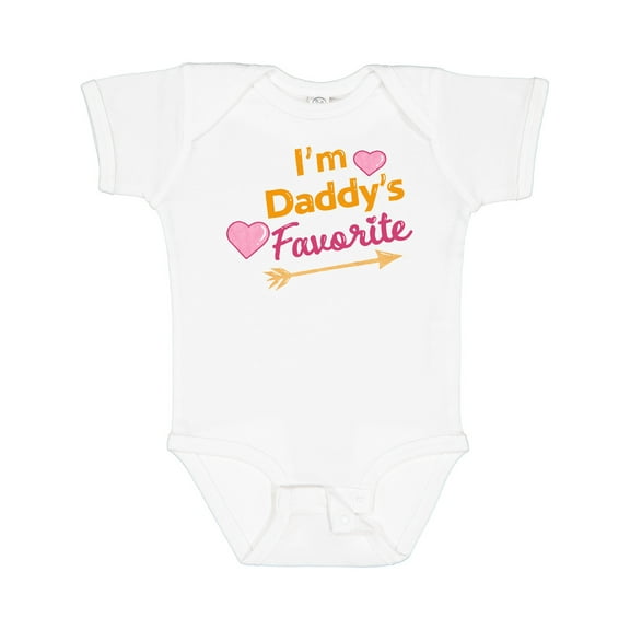 Inktastic I'm Daddy's Favorite with Arrow and Hearts in Pink Boys or Girls Baby Bodysuit
