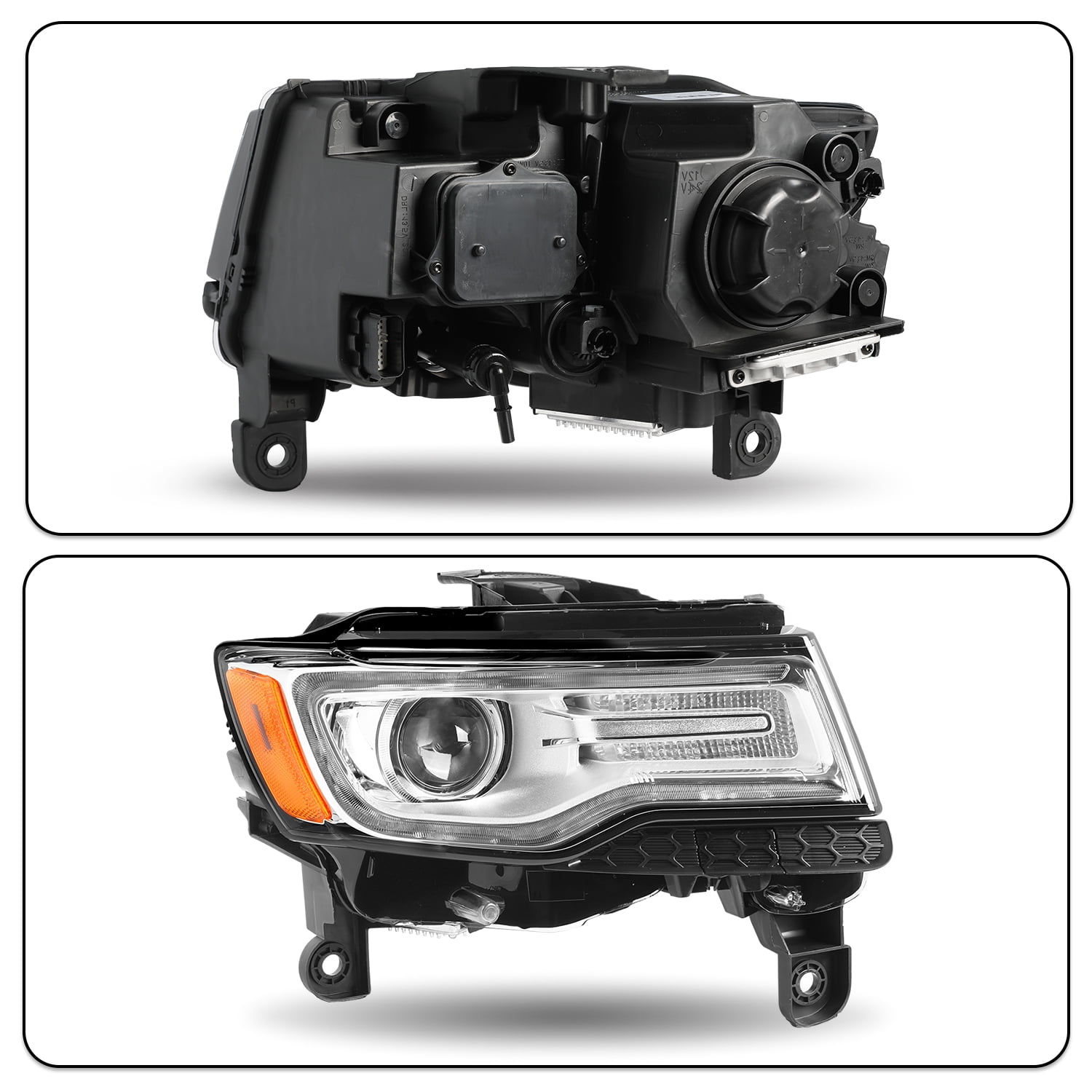 Xenon HID Headlights Assembly For 2014-2021 Jeep Grand Cherokee Headlamps LH/RH