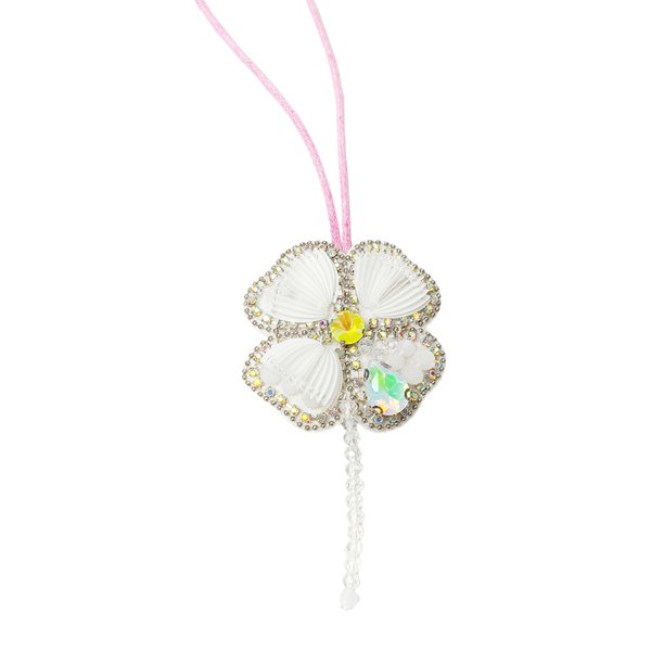 Artesanía Diamantes Hechas A Mano Tarea 3D Bag Lentejuelas Costilla (Clover) Blanco