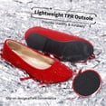 thumbnail image 3 of Zapatos de Vestir DREAM PAIRS Bailarinas Slip-on para Niñas Rojo 6, 3 of 6