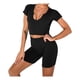 thumbnail image 2 of Conjuntos de entrenamiento sin costuras DYNWAVEMX para mujer negro pantalones cortos de sujetador de yoga, 2 of 8