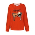 thumbnail image 4 of Mifsaly Womens Plus Size Halloween Sweatshirt Skull Pumpkin Graphic V Neck Shirts Spooky Vibes Classic Fall Festival Holiday Casual Wear, 4 of 5
