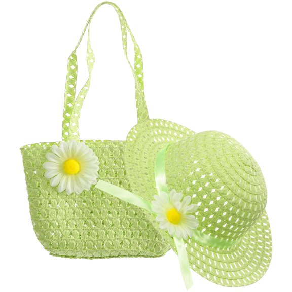 BALAHAPY 1Set Girls Sun Hats and Bags Set Breathable Comfortable for Summer Travel and Outdoor Fun