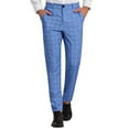 thumbnail image 2 of Blekii Men's Plaid Suit Pants, Business Casual Trousers with Classic Cut, Solid Color Versatile Dress Pants, Comfortable Fabric for Office Wear, Refreshment Style for Spring/Summer,, 2 of 5