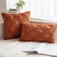 thumbnail image 6 of Wehilion 2pcs Throw Pillow Covers , Soft Plush Faux Wool Couch Pillow Covers Set of 2 Decorative Farmhouse Boho Throw Pillows for Sofa Living Room Bed, 6 of 14