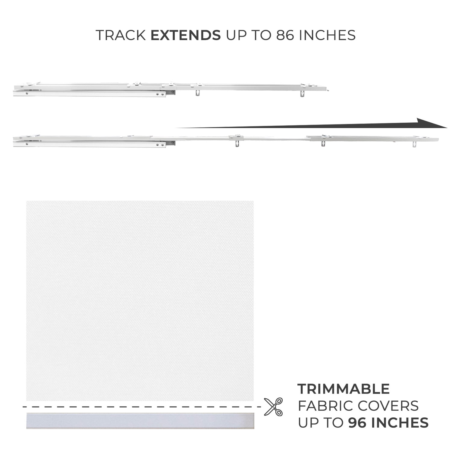 CHICOLOGY QUAD RAIL SLIDING PANEL Brunch White (Light Filtering) W:46-86 x H:Up-to 96 inches