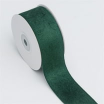 Velvet Flocking Ribbon for DIY Crafts, 5 Yards Wired Christmas Decoration Ribbon for Gift Wrapping Wreath Making(Green,1.6 Inch)