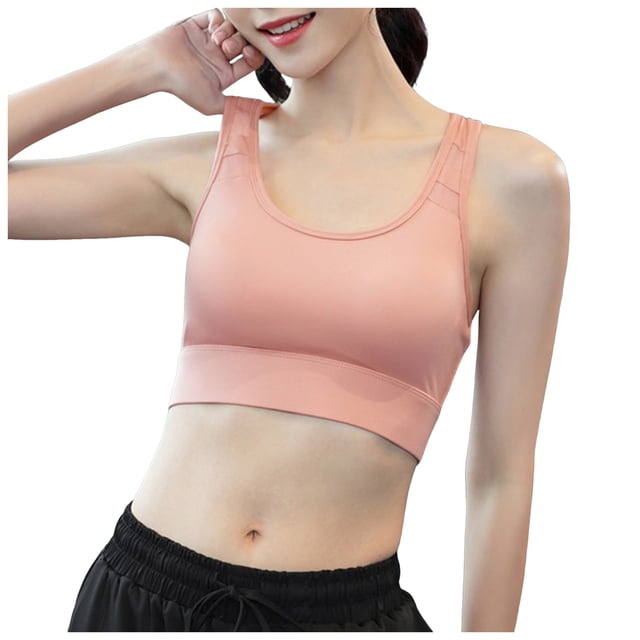 2DXuixsh Sports Bras for Women Full Coverage Plus Size Lifting Bra High Impact Sports Bras for Women Padded Workout Bras Racerback Bras Yoga Bras Pink Size L