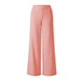 thumbnail image 4 of Women's Straight Leg Yoga Pants, High Waisted Stretchy Versatile Summer Business Casual Trousers with Pockets, 4 of 6