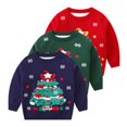 thumbnail image 3 of BULLPIANO Toddler Boy Girl Ugly Christmas Sweaters Crewneck Long Sleeve Pullover Winter Warm Xmas Pullover Jumper, 3 of 8