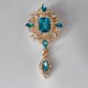 thumbnail image 5 of Guardurnaity Broche geométrico para mujer, alfiler de aleación de cristal, abrigo de moda para niñas, joyería femenina para regalo, adornos de Ropa, zapatos y accesorios Miscelánea Azul, 5 of 6