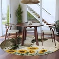thumbnail image 3 of Round Area Rugs Collection 6 Ft, Sunflowers Cow Non-Slip Residential Carpet, Vintage Farmhouse Animals Flowers Indoor Crawling Mats Runner Rugs for Living Room/Dining Room/Bedroom, 3 of 8